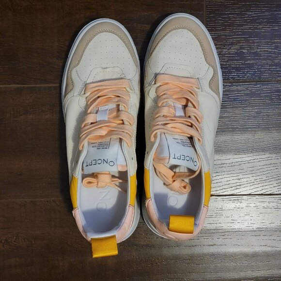 NEW ONCEPT Phoenix Sneaker Womens 8 Electric Sand Pink Tan Blue Leather - Picture 2 of 9